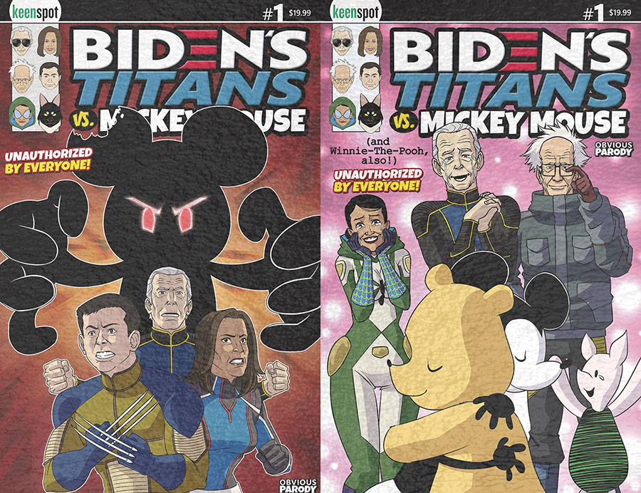 Bidens Titans vs Mickey Mouse (Unauthorized) #1 Cover F Variant Holofoil Flip Cover