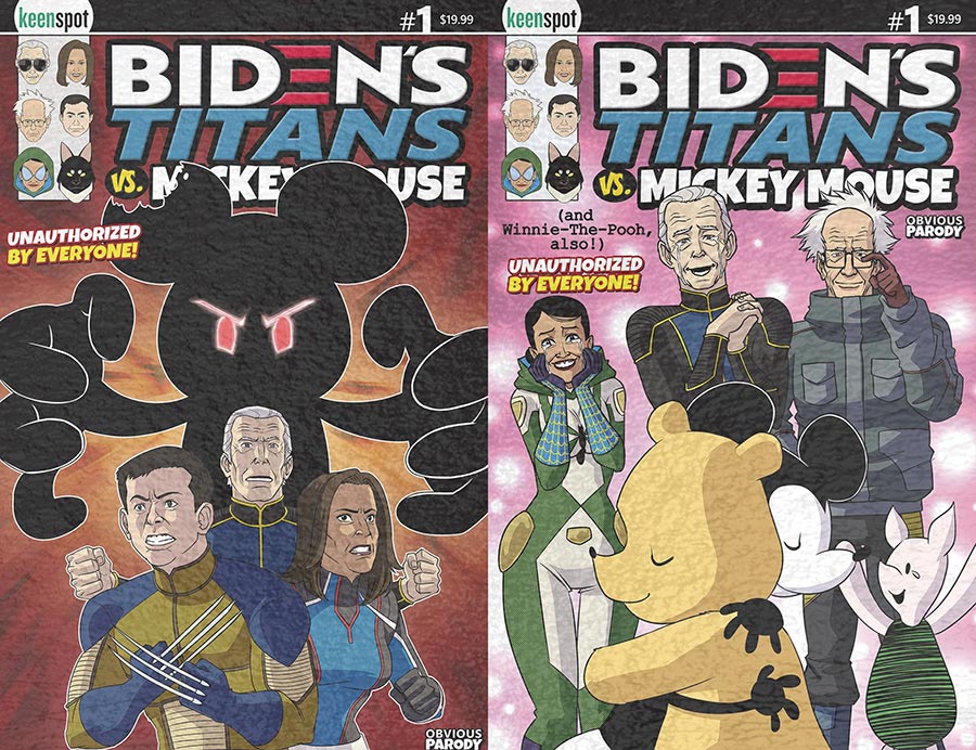 Bidens Titans vs Mickey Mouse (Unauthorized) #1 Cover F Variant Holofoil Flip Cover