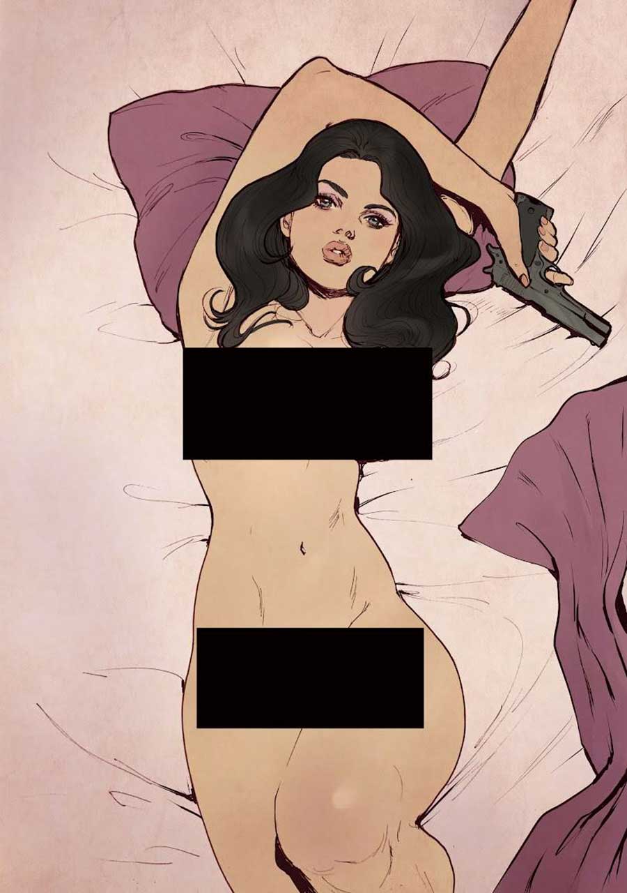 Hard Case Crime Gun Honey Collision Course #1 Cover G Variant Jasmin Darnell Nude Bagged Cover With Polybag
