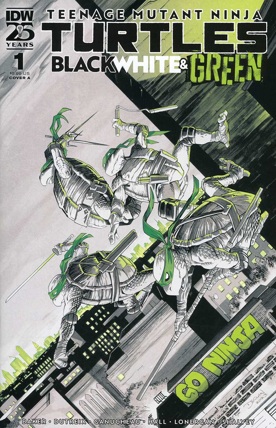 Teenage Mutant Ninja Turtles Black White & Green #1 Cover A Regular Declan Shalvey Cover