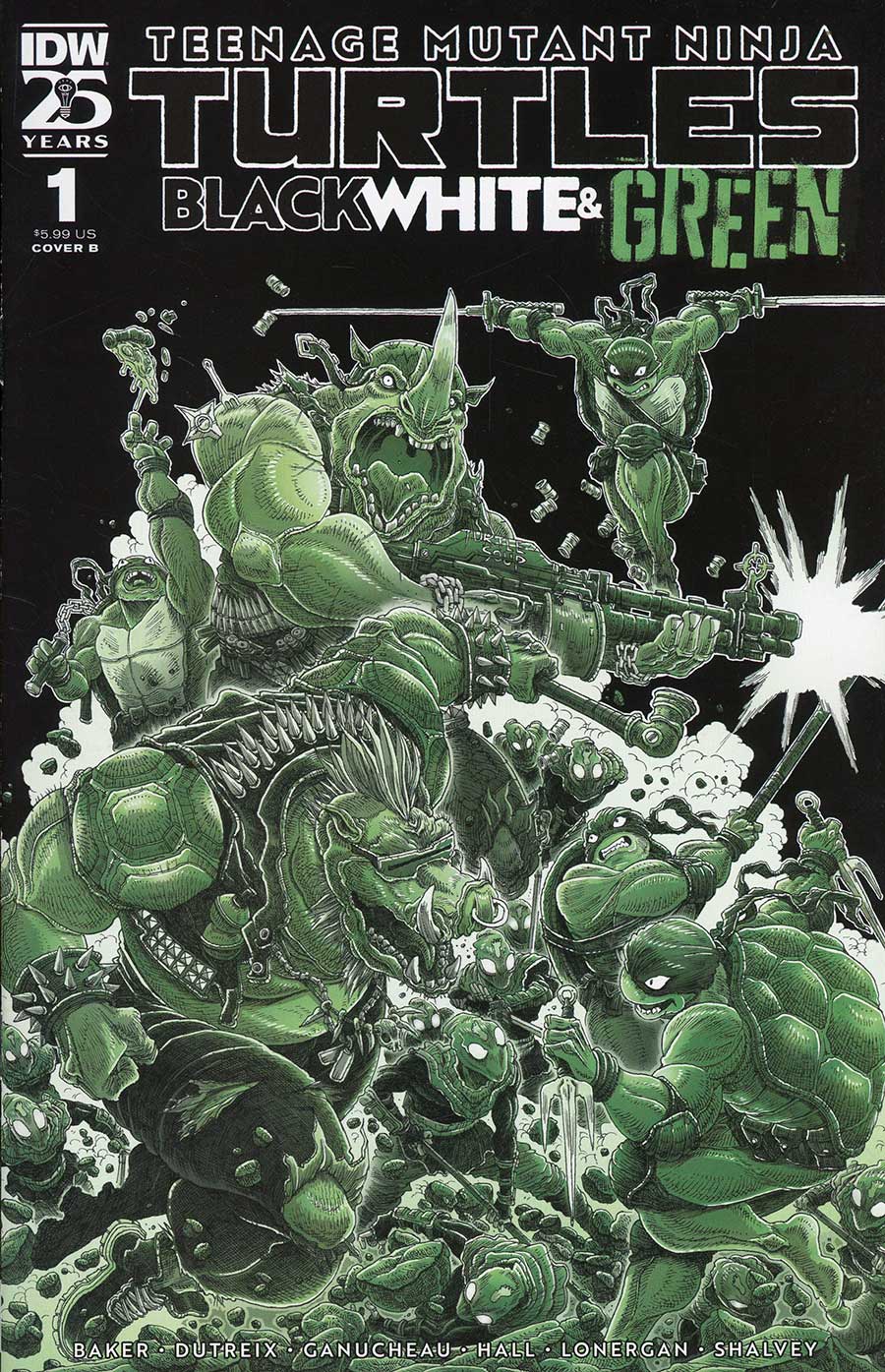 Teenage Mutant Ninja Turtles Black White & Green #1 Cover B Variant James Stokoe Cover