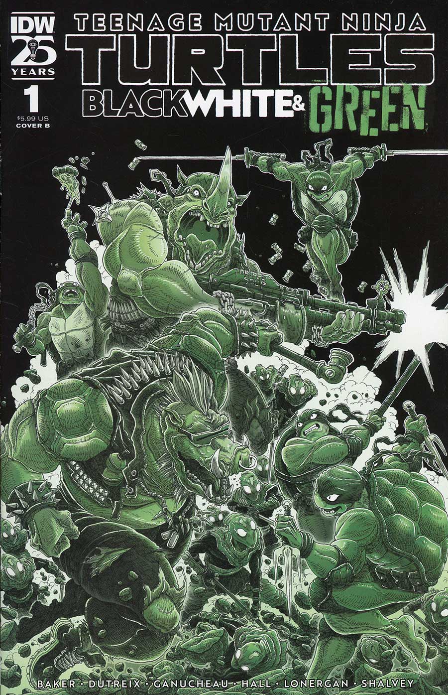 Teenage Mutant Ninja Turtles Black White & Green #1 Cover B Variant James Stokoe Cover