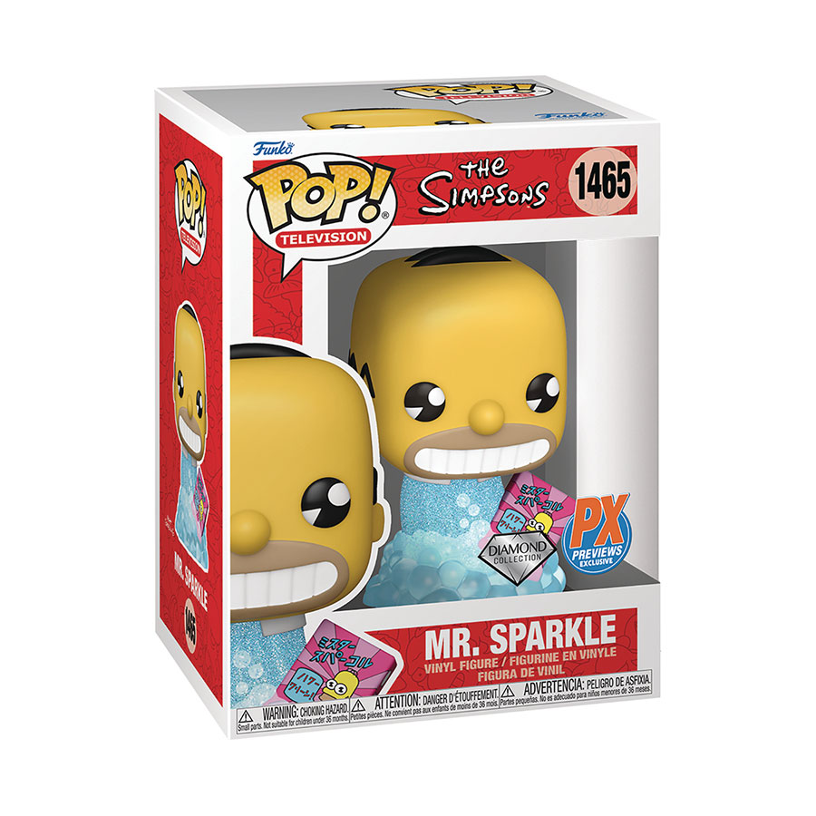 POP Television Simpsons Mr Sparkle Diamond Glitter Previews Exclusive Vinyl Figure