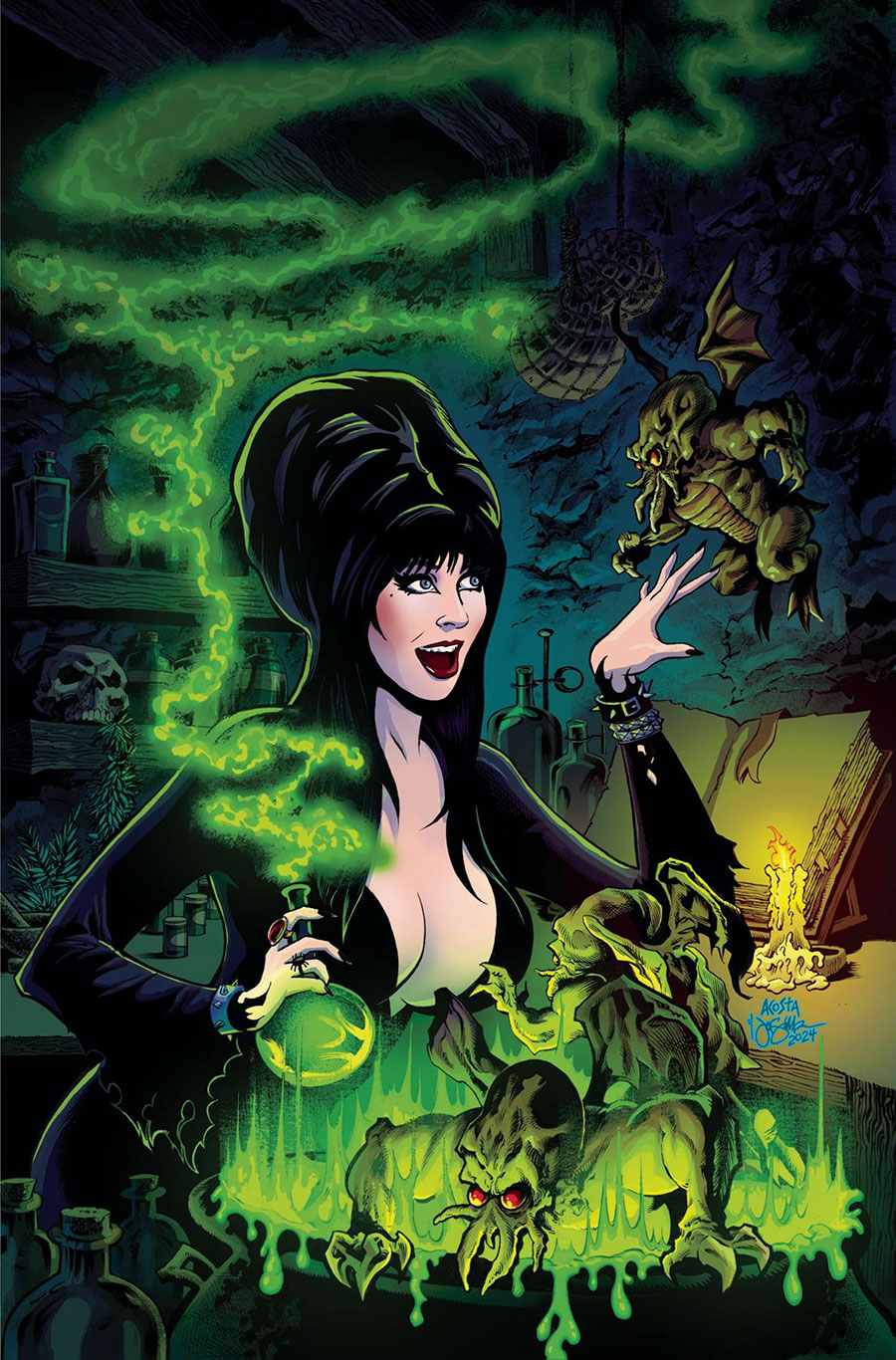 Elvira Meets HP Lovecraft #4 Cover E Limited Edition Dave Acosta Virgin Cover