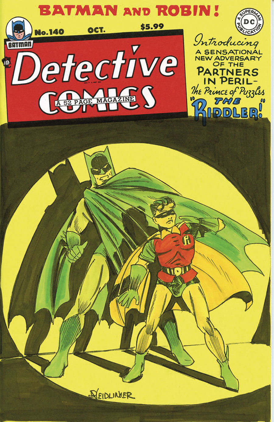 Detective Comics #140 Facsimile Edition Cover D DF Blank Cover Art Signed & Remarked By Dan Neidlinger With A Batman 9 Homage Hand-Drawn Sketch