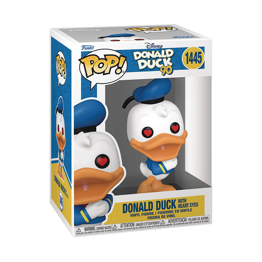 POP Disney Donald Duck 90th Anniversary Donald Duck With Heart Eyes Vinyl Figure