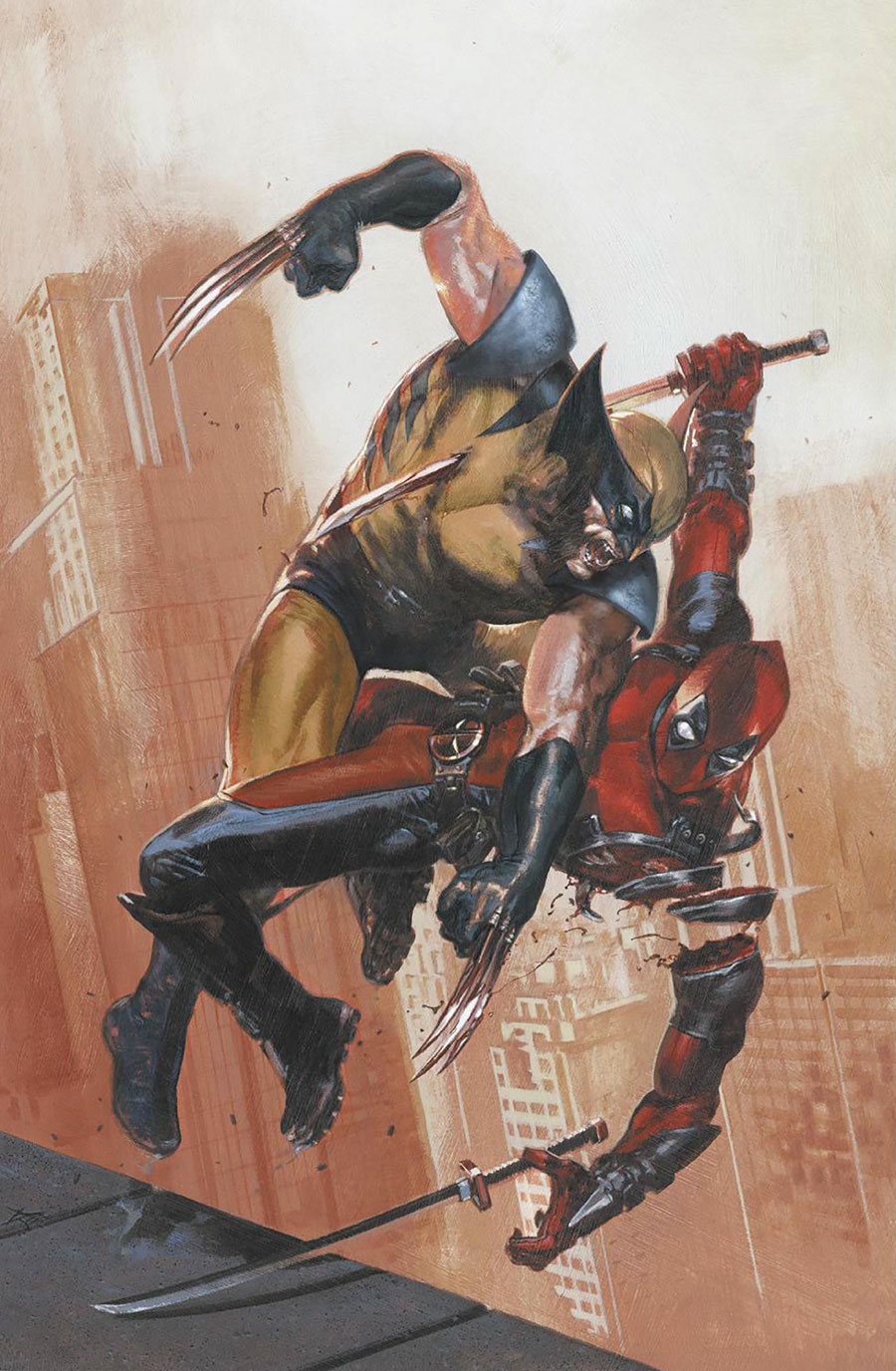 Deadpool & Wolverine WWIII #1 Cover F Incentive Gabriele Dell Otto Yellow & Blue Costume Virgin Cover