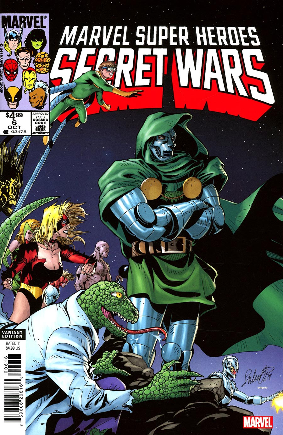 Marvel Super-Heroes Secret Wars #6 Cover D Facsimile Edition Incentive Salvador Larroca Variant Cover