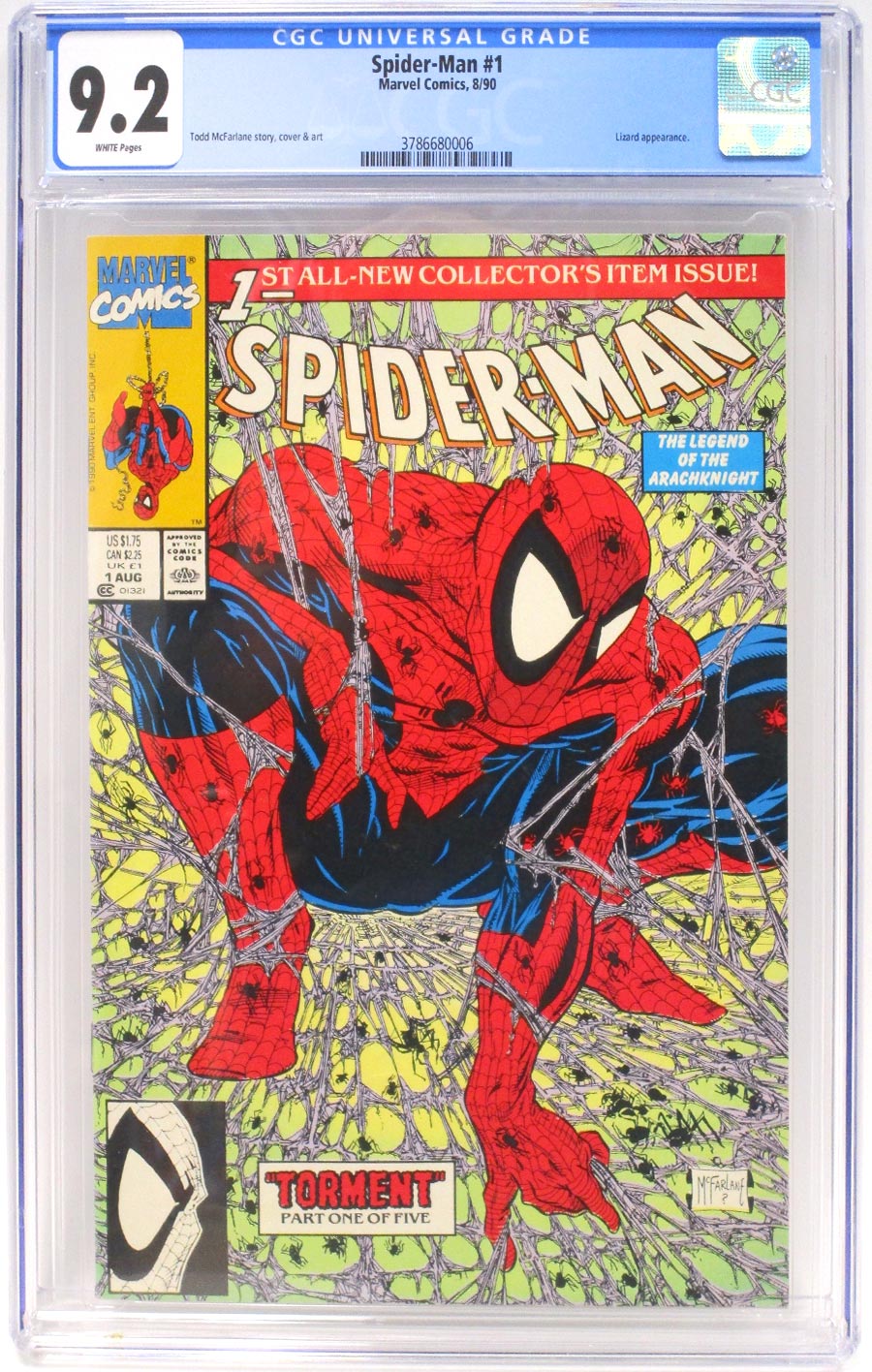 Spider-Man #1 Cover O 1st Ptg Regular Edition With Spidey Face In UPC Box No Bag CGC 9.2