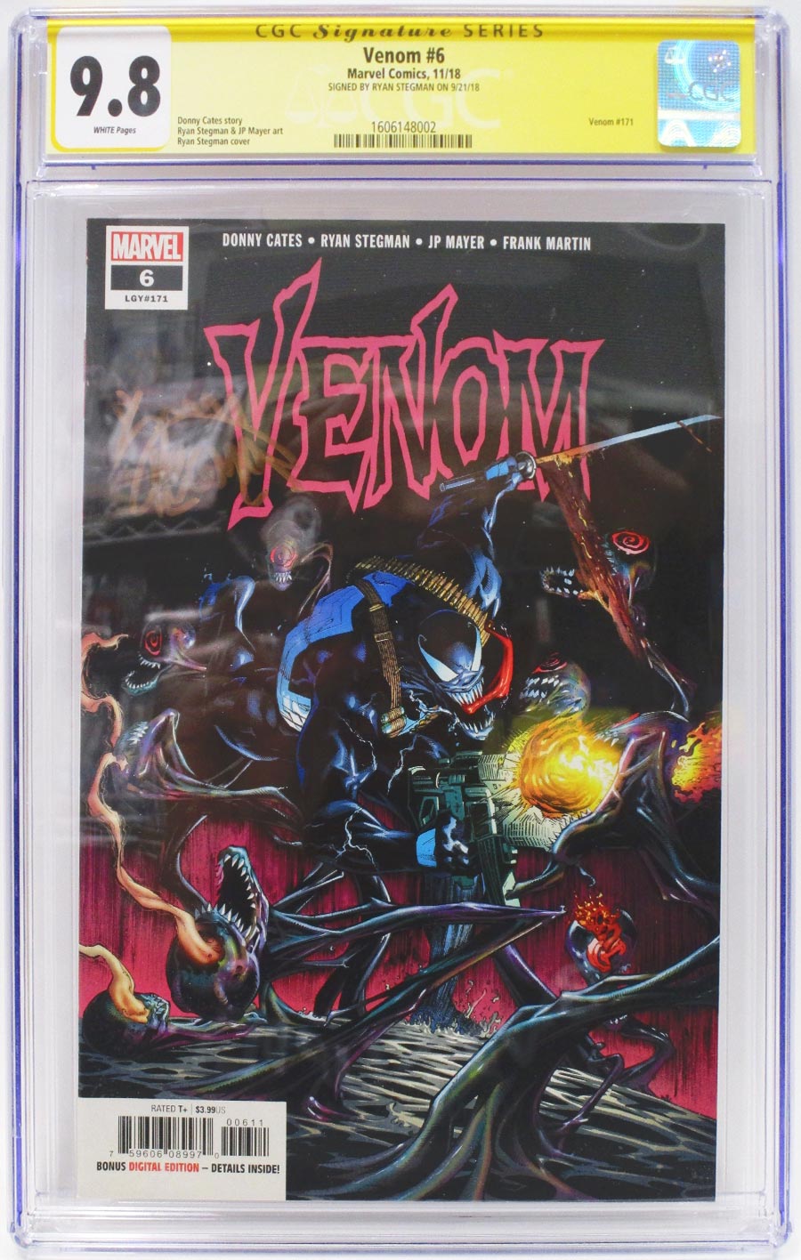 Venom Vol 4 #6 Cover D 1st Ptg Regular Ryan Stegman Cover CGC Signature Series 9.8 Signed By Ryan Stegman