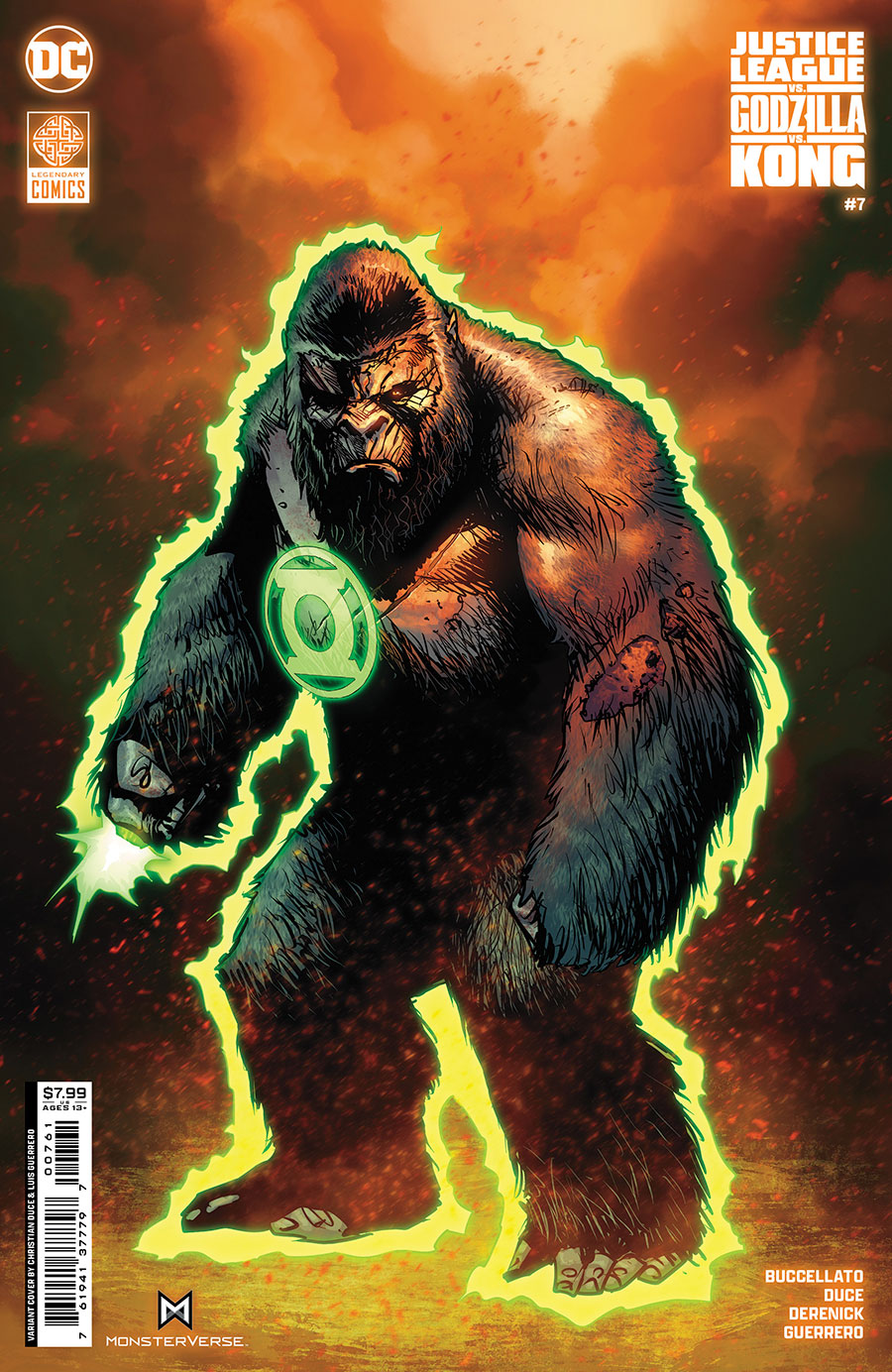 Justice League vs Godzilla vs Kong #7 Cover D Variant Christian Duce Kong As Green Lantern Foil Cover