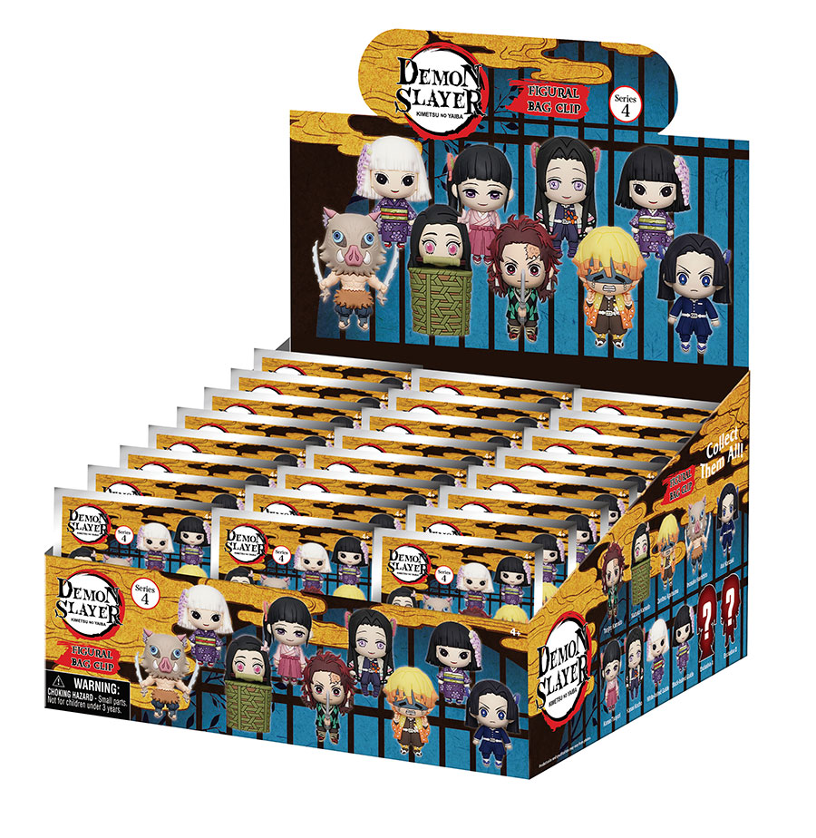 Demon Slayer Kimetsu No Yaiba 3D Foam Bag Clip Series 3 Blind Mystery Box 24-Piece Display