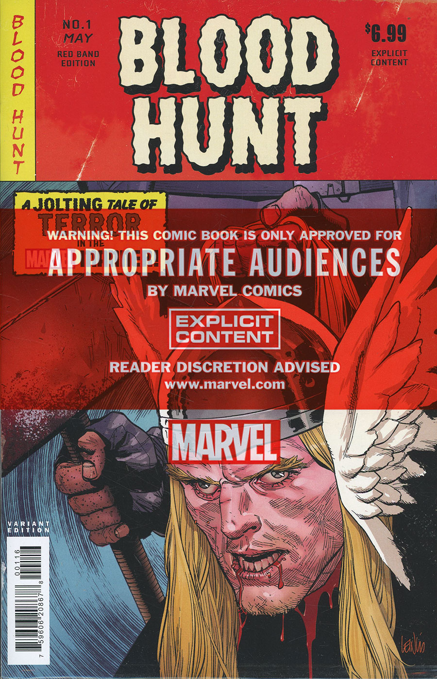 Blood Hunt Red Band Edition #1 Cover B Incentive Leinil Francis Yu Bloody Homage Variant Cover With Polybag
