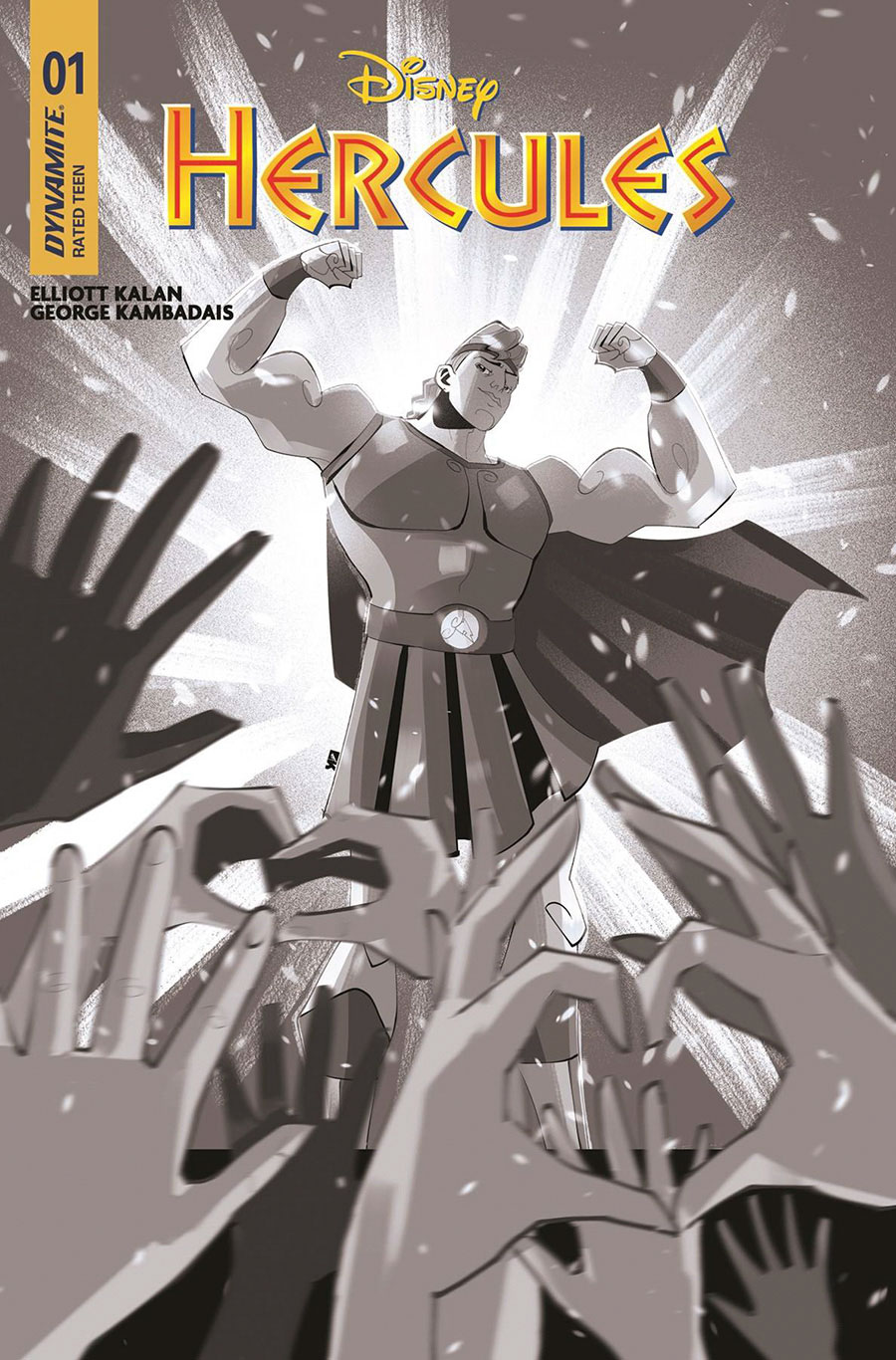 Disney Hercules #1 Cover T Incentive George Kambadais Black & White Cover