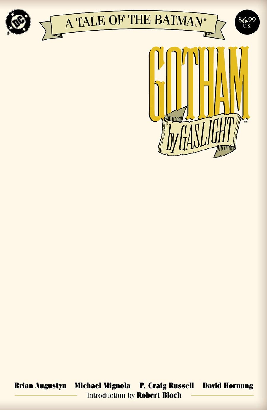 Batman Gotham By Gaslight #1 Facsimile Edition Cover C Variant Blank Cover