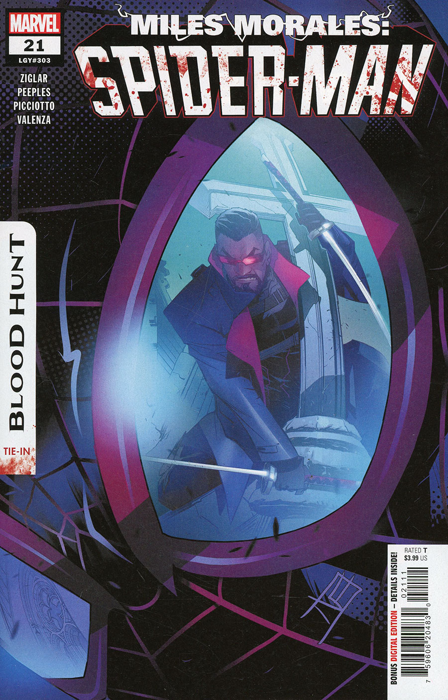 Miles Morales Spider-Man Vol 2 #21 Cover A Regular Federico Vicentini Cover (Blood Hunt Tie-In)