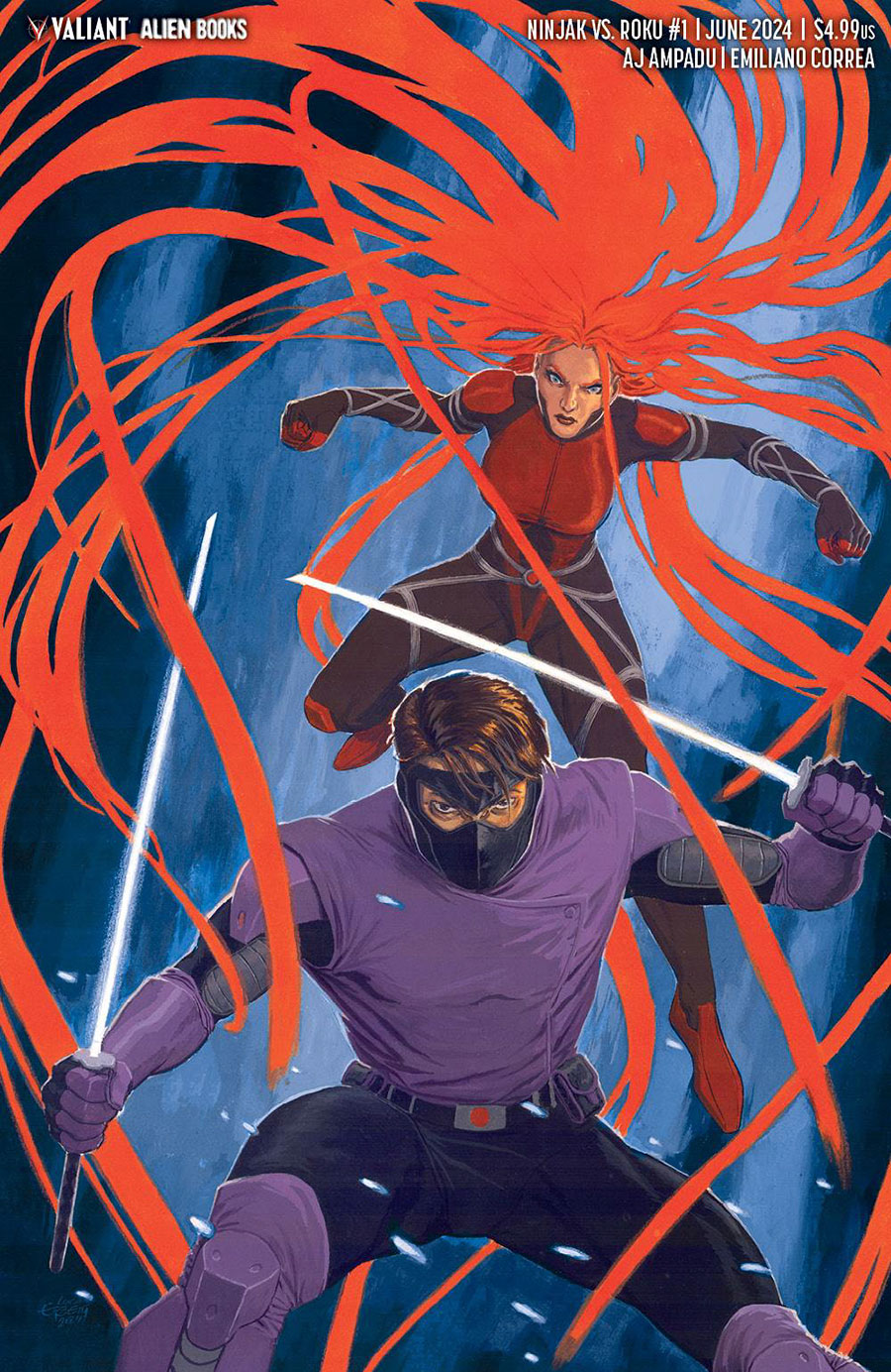 Ninjak vs Roku #1 Cover C Variant Luca Erbetta Virgin Cover (Resurgence Of The Valiant Universe Prelude)