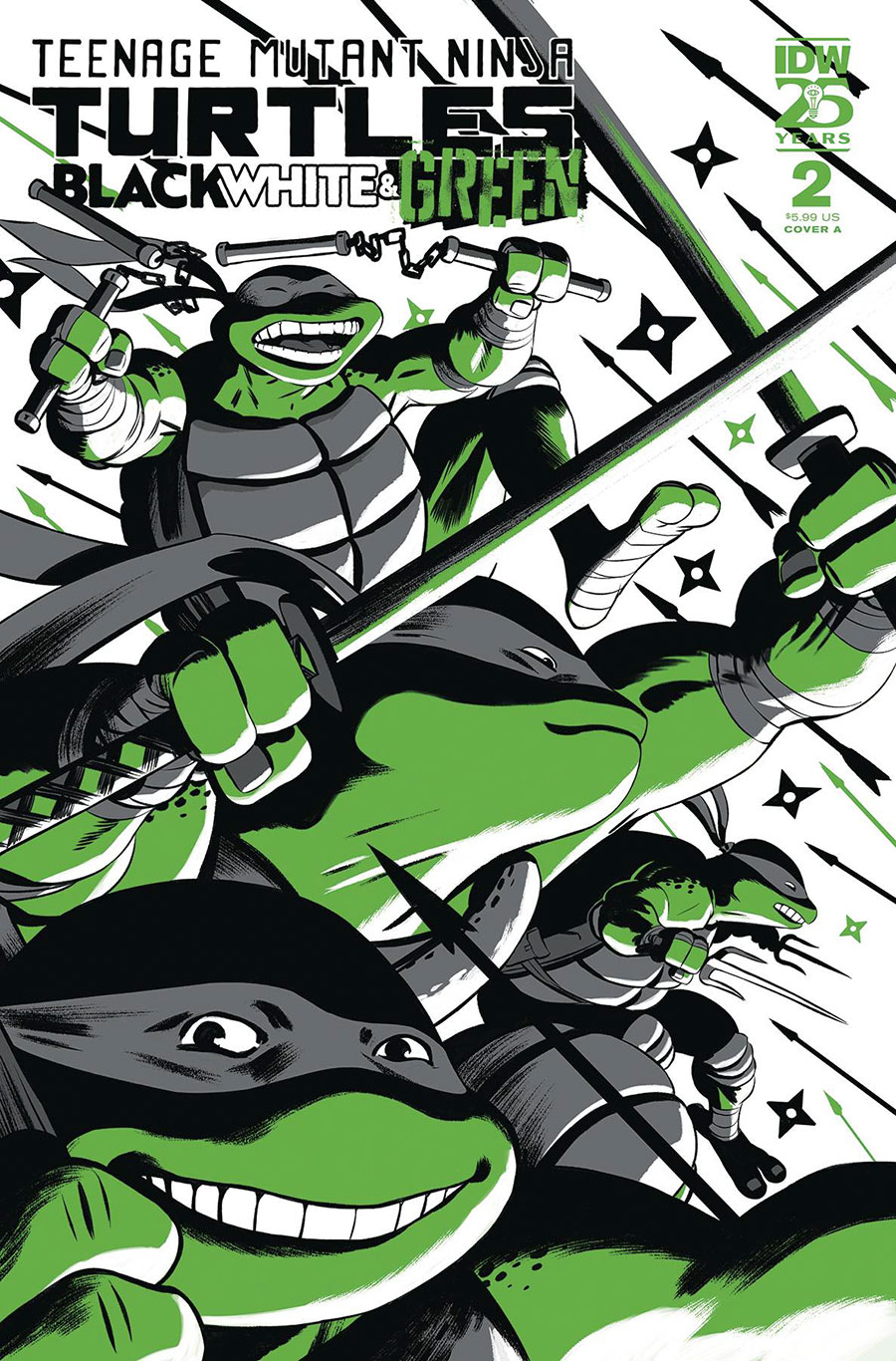 Teenage Mutant Ninja Turtles Black White & Green #2 Cover A Regular Javier Rodriguez Cover