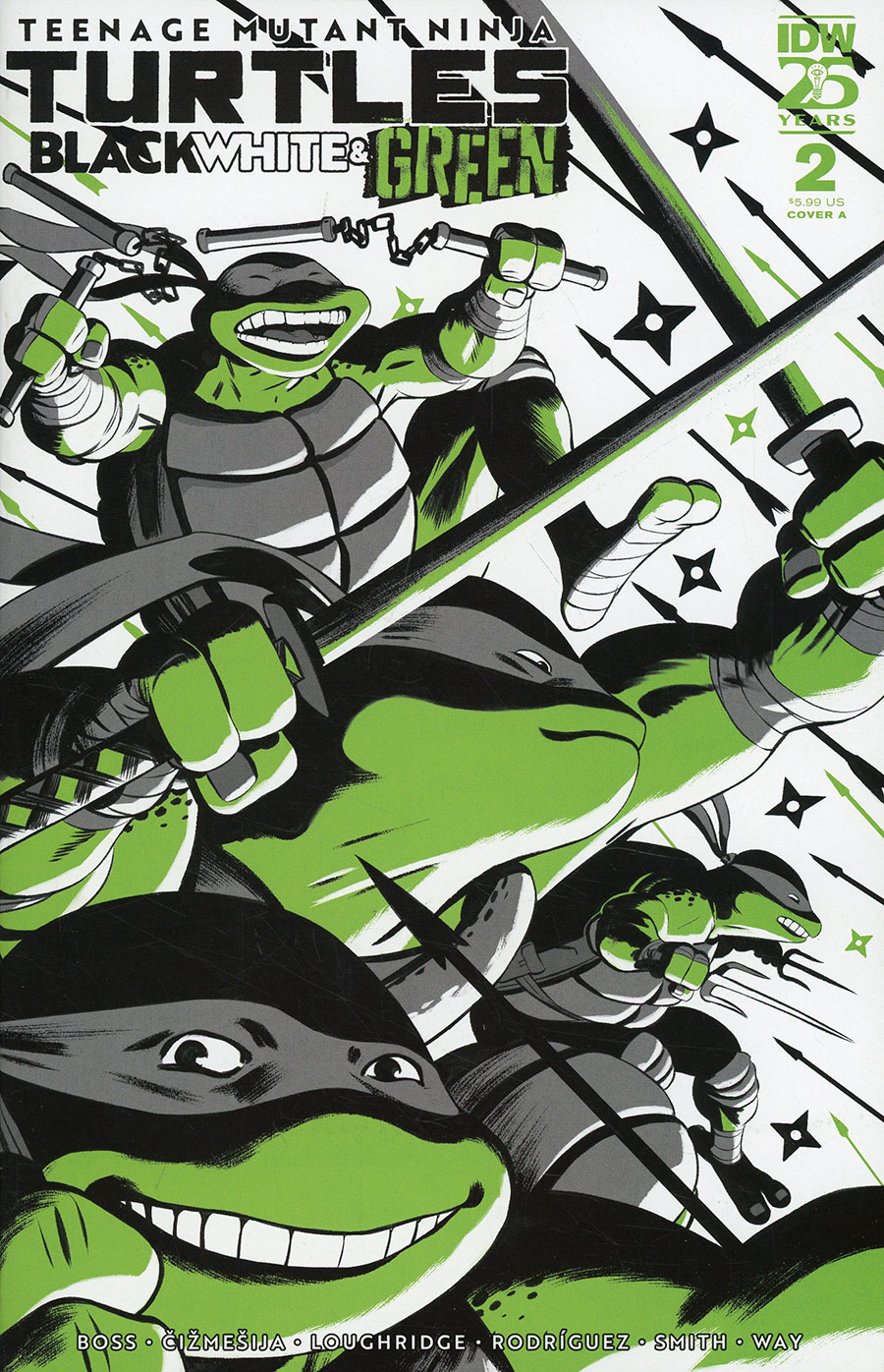 Teenage Mutant Ninja Turtles Black White & Green #2 Cover A Regular Javier Rodriguez Cover