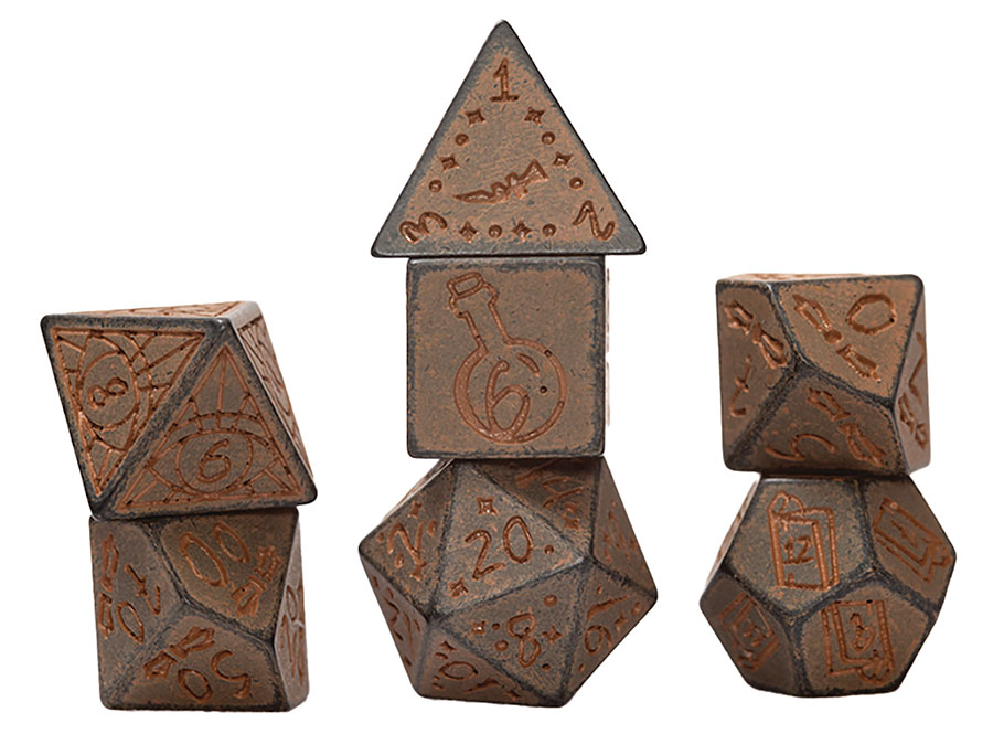 Illusory Stone 7-Piece RPG Dice Set - Granite
