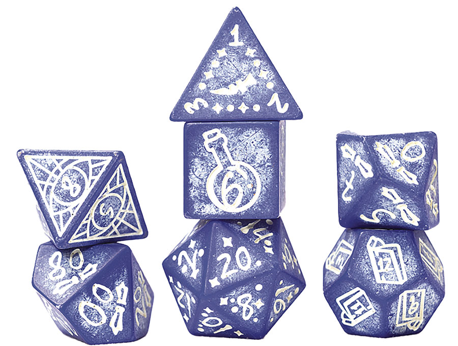 Illusory Stone 7-Piece RPG Dice Set - Purple Agate