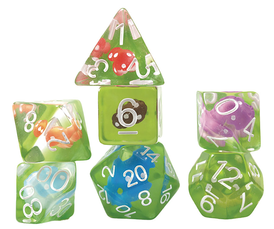 Mushroom 7-Piece RPG Dice Set - Power Mushroom