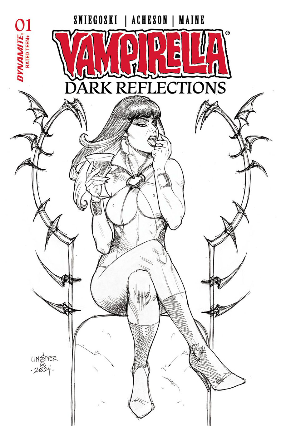 Vampirella Dark Reflections #1 Cover M Incentive Joseph Michael Linsner Line Art Cover