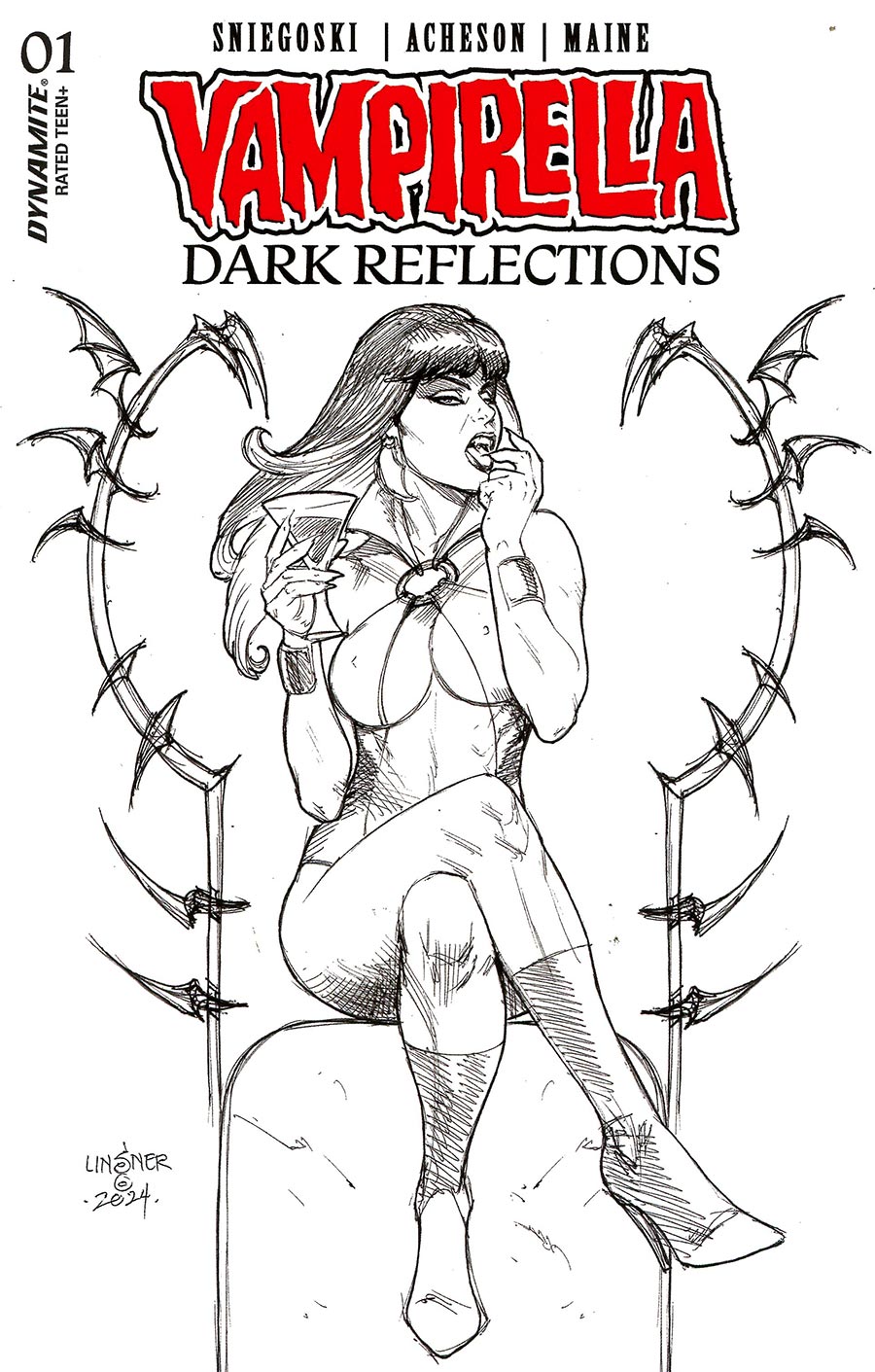 Vampirella Dark Reflections #1 Cover M Incentive Joseph Michael Linsner Line Art Cover
