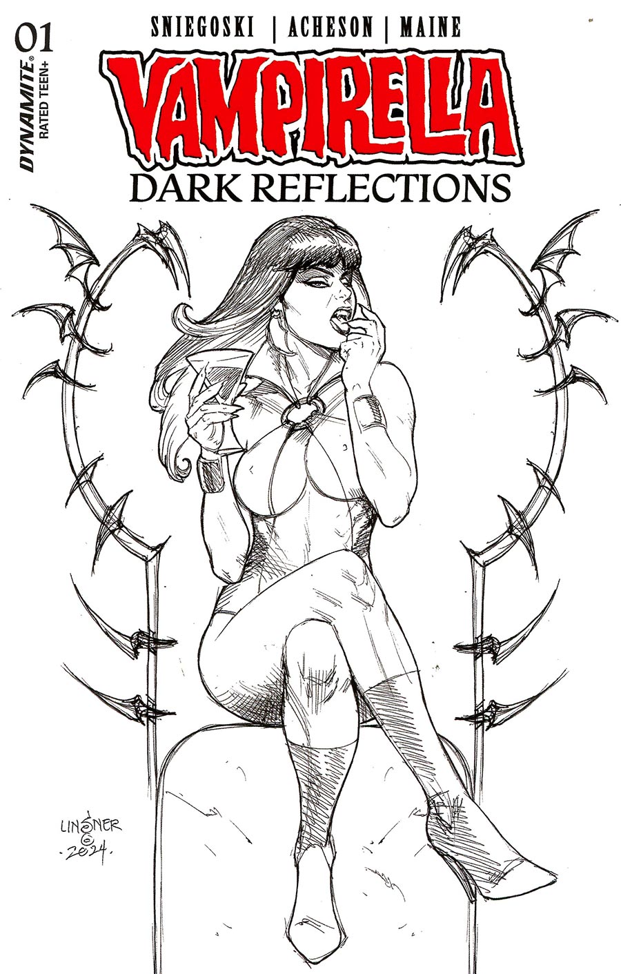 Vampirella Dark Reflections #1 Cover M Incentive Joseph Michael Linsner Line Art Cover