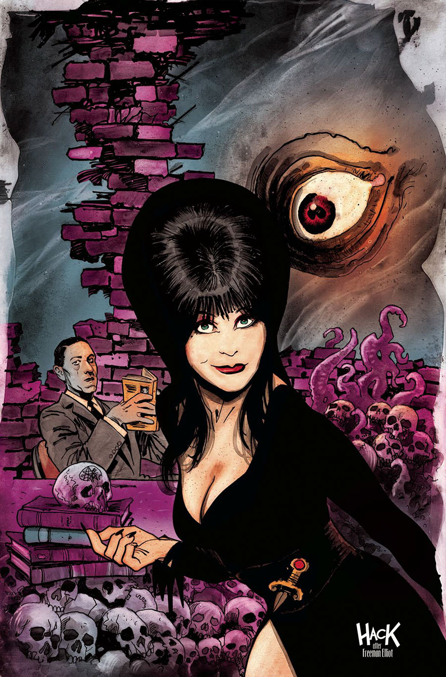 Elvira Meets HP Lovecraft #5 Cover F Incentive Robert Hack Virgin Cover