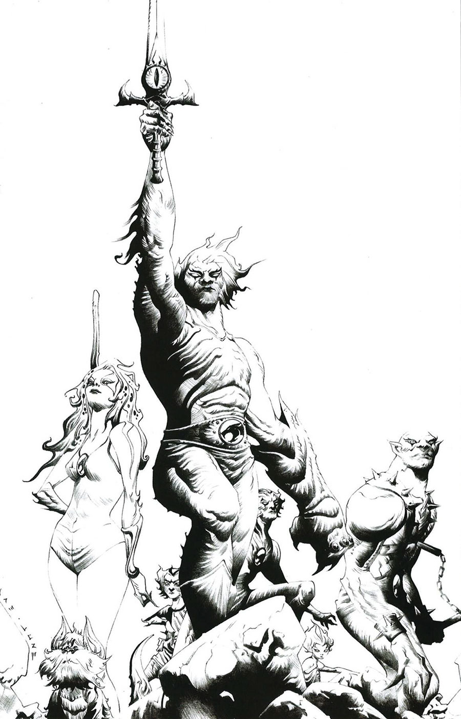 Thundercats Vol 3 #1 Cover Z-S Dynamite Com Exclusive Jae Lee Line Art Virgin Variant Cover