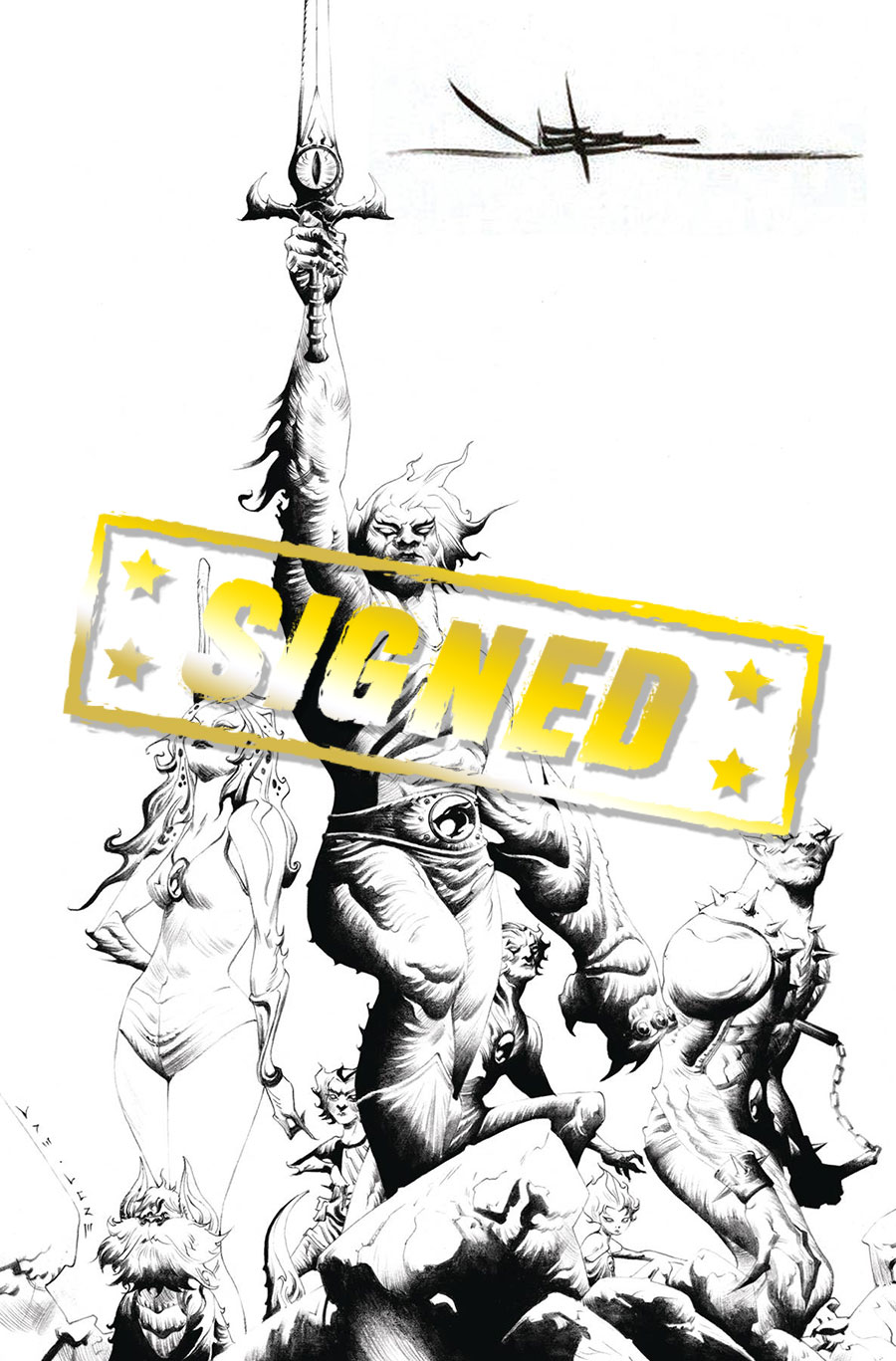 Thundercats Vol 3 #1 Cover Z-T Dynamite Com Exclusive Jae Lee Line Art Virgin Variant Cover Signed By Jae Lee