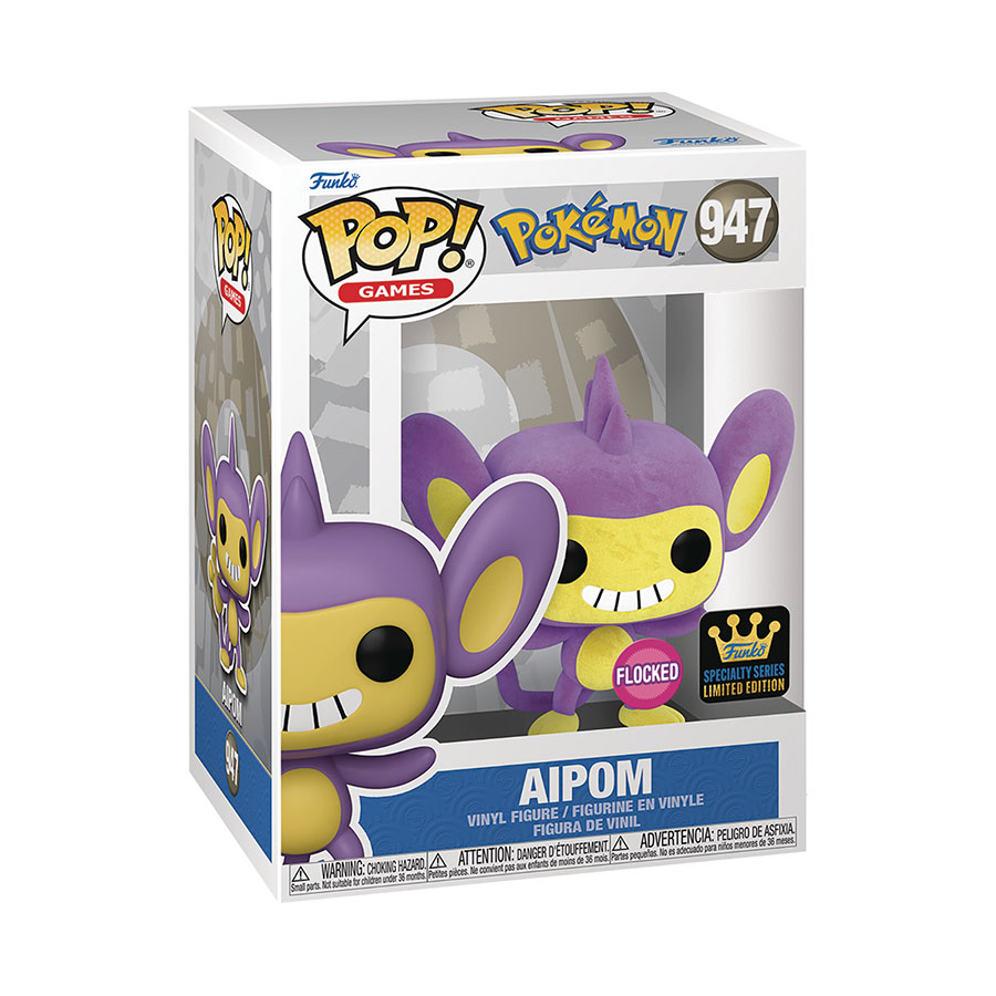 POP Games Specialty Series Pokemon Aipom (Flocked) Vinyl Figure