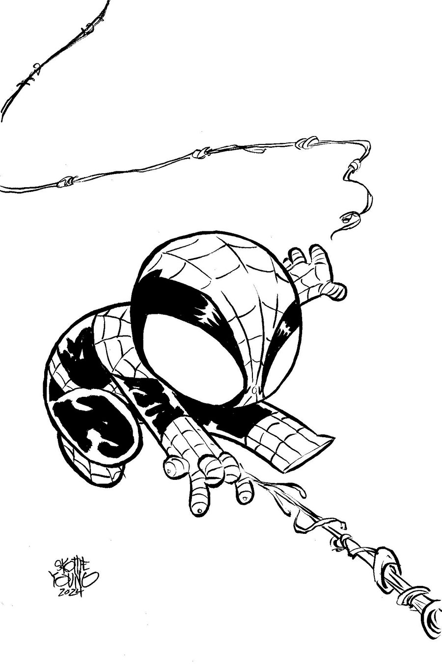 Amazing Spider-Man Vol 6 #51 Cover E Incentive Skottie Youngs Big Marvels Black & White Virgin Cover