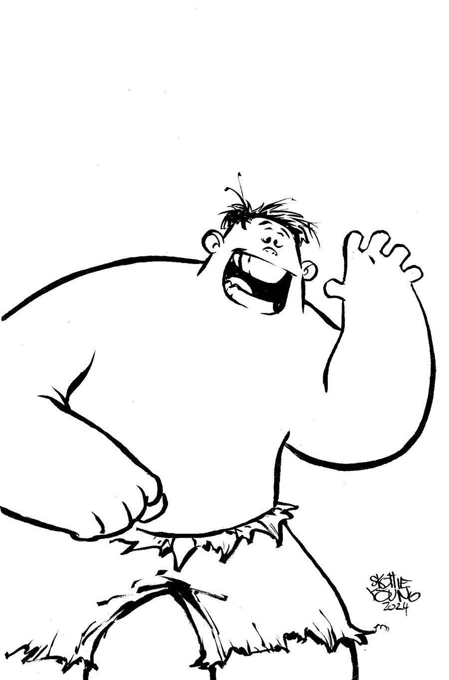Incredible Hulk Vol 5 #13 Cover D Incentive Skottie Youngs Big Marvels Black & White Virgin Cover