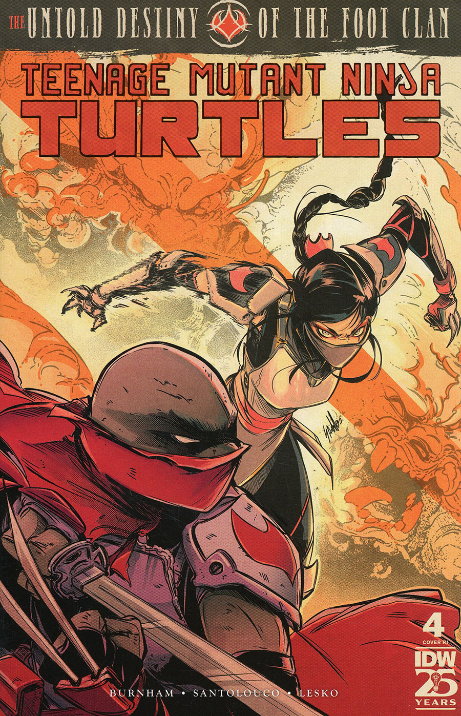 Teenage Mutant Ninja Turtles Untold Destiny Of The Foot Clan #4 Cover C Incentive Santtos Variant Cover