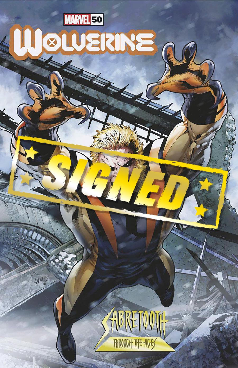 Wolverine Vol 7 #50 Cover K Variant Greg Land Sabretooth Through The Ages Cover Signed By Cory Smith