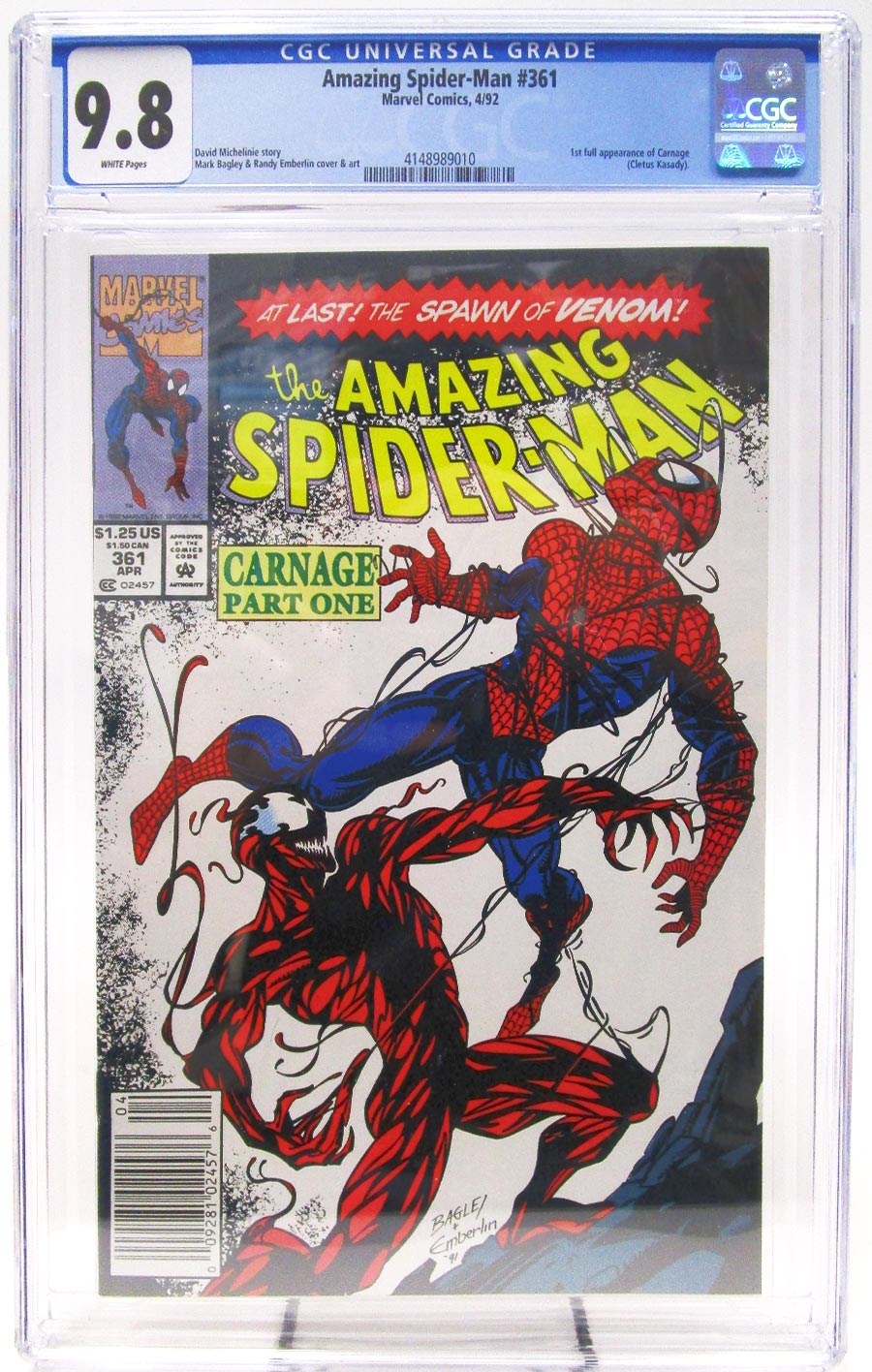 Amazing Spider-Man #361 Cover H Newsstand Edition CGC 9.8
