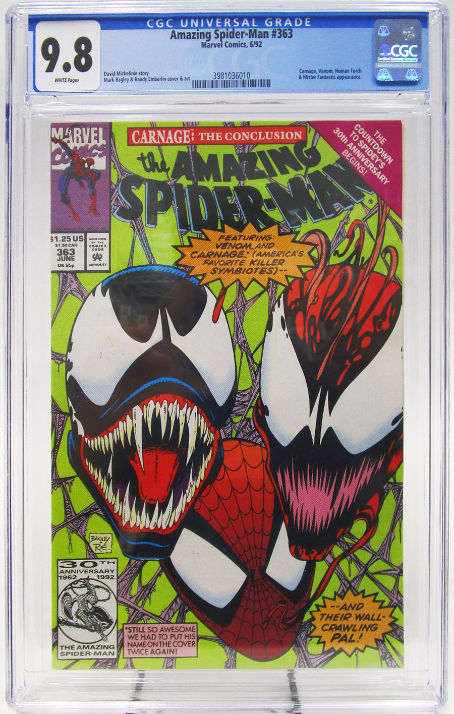 Amazing Spider-Man #363 Cover C CGC 9.8