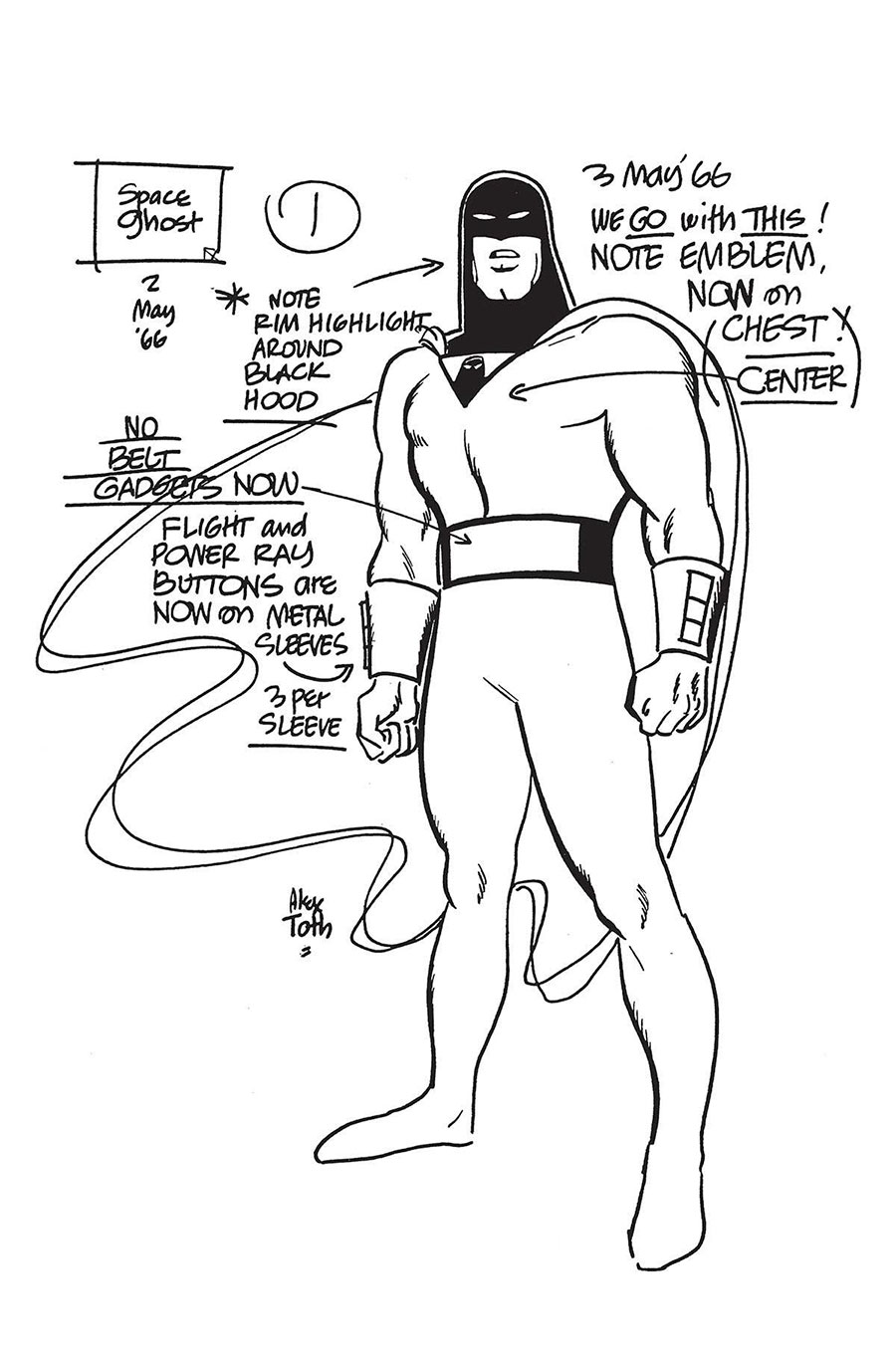 Space Ghost Vol 4 #1 Cover U Variant Alex Toth Model Sheet Cover