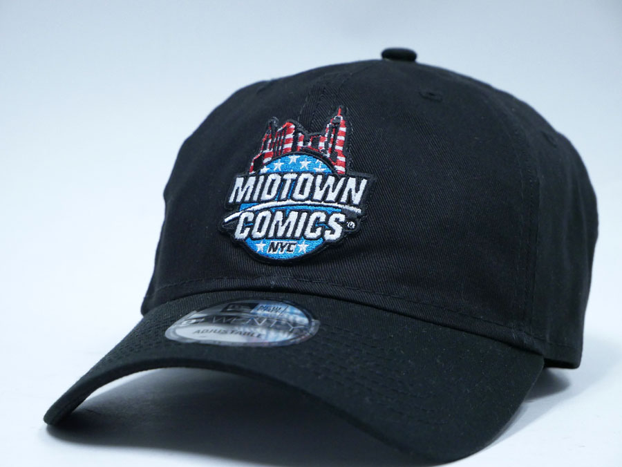 Midtown Comics Flag Logo Mens Black Buckle Strap Cap Powered By New Era