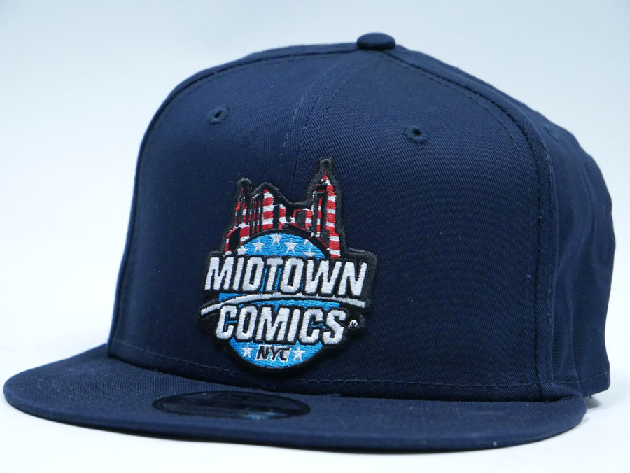Midtown Comics Flag Logo Mens Navy Snapback Cap Powered By New Era