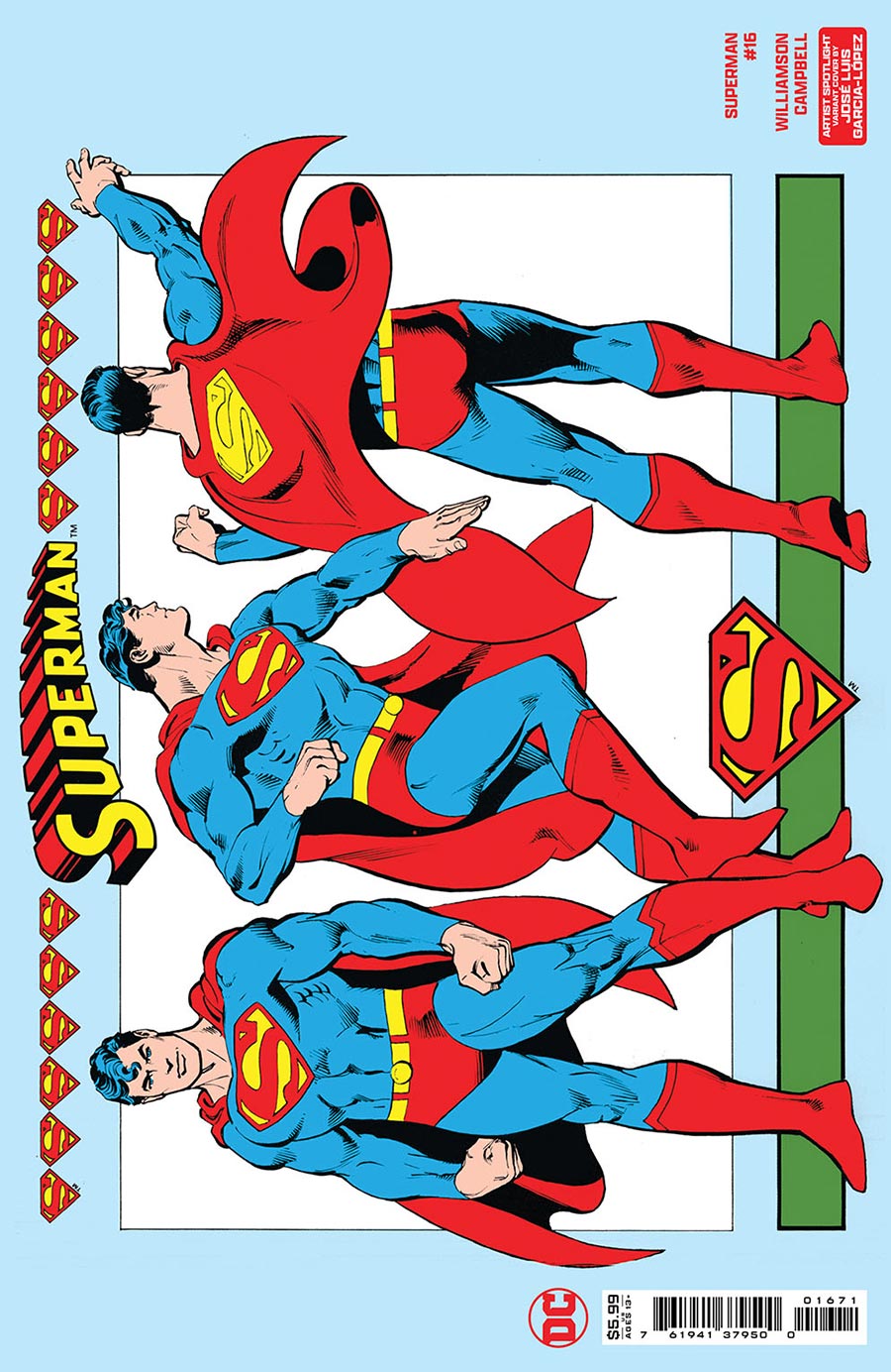 Superman Vol 7 #16 Cover E Variant Jose Luis Garcia-Lopez Artist Spotlight Wraparound Card Stock Cover (Absolute Power Tie-In)