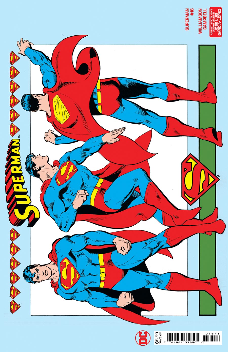 Superman Vol 7 #16 Cover E Variant Jose Luis Garcia-Lopez Artist Spotlight Card Stock Cover (Absolute Power Tie-In)