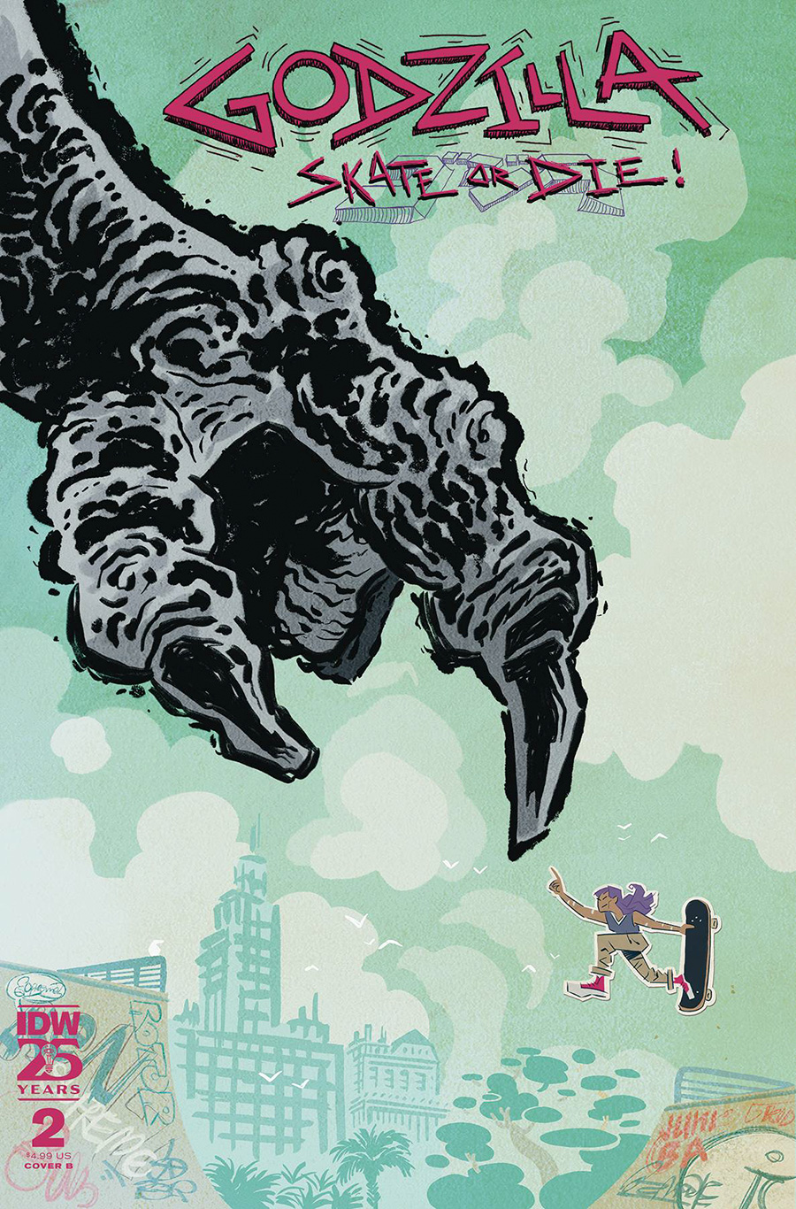 Godzilla Skate Or Die #2 Cover B Variant Juni Ba Cover