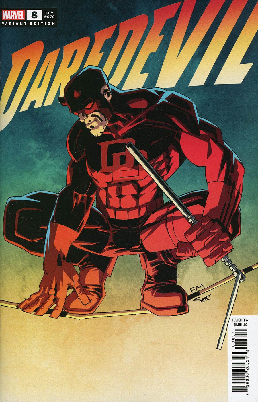 Daredevil Vol 8 #8 Cover J Variant Frank Miller Cover Misprint Edition