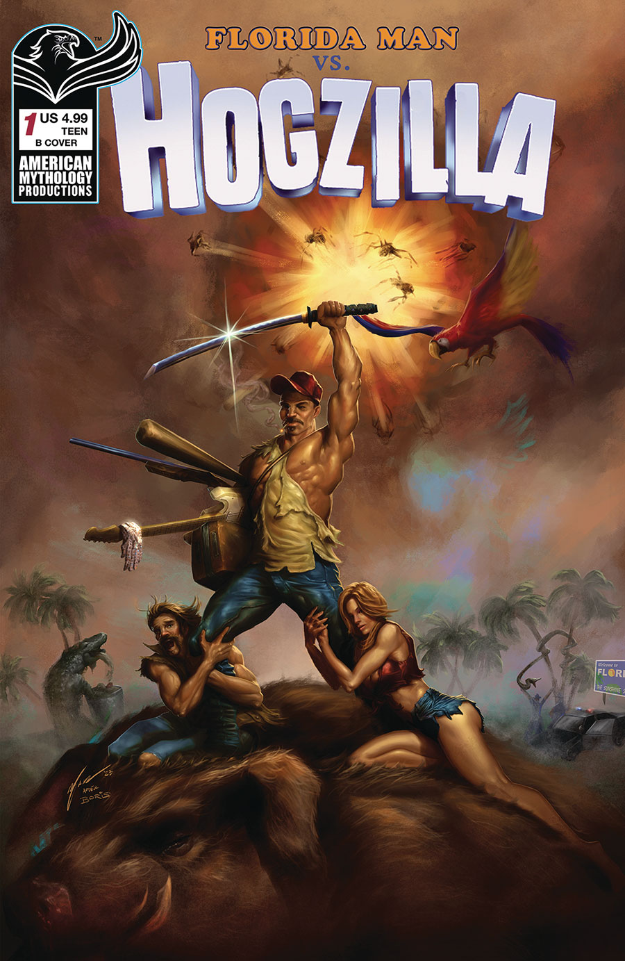 Florida Man vs Hogzilla #1 Cover B Variant Rogue Monori Homage Cover