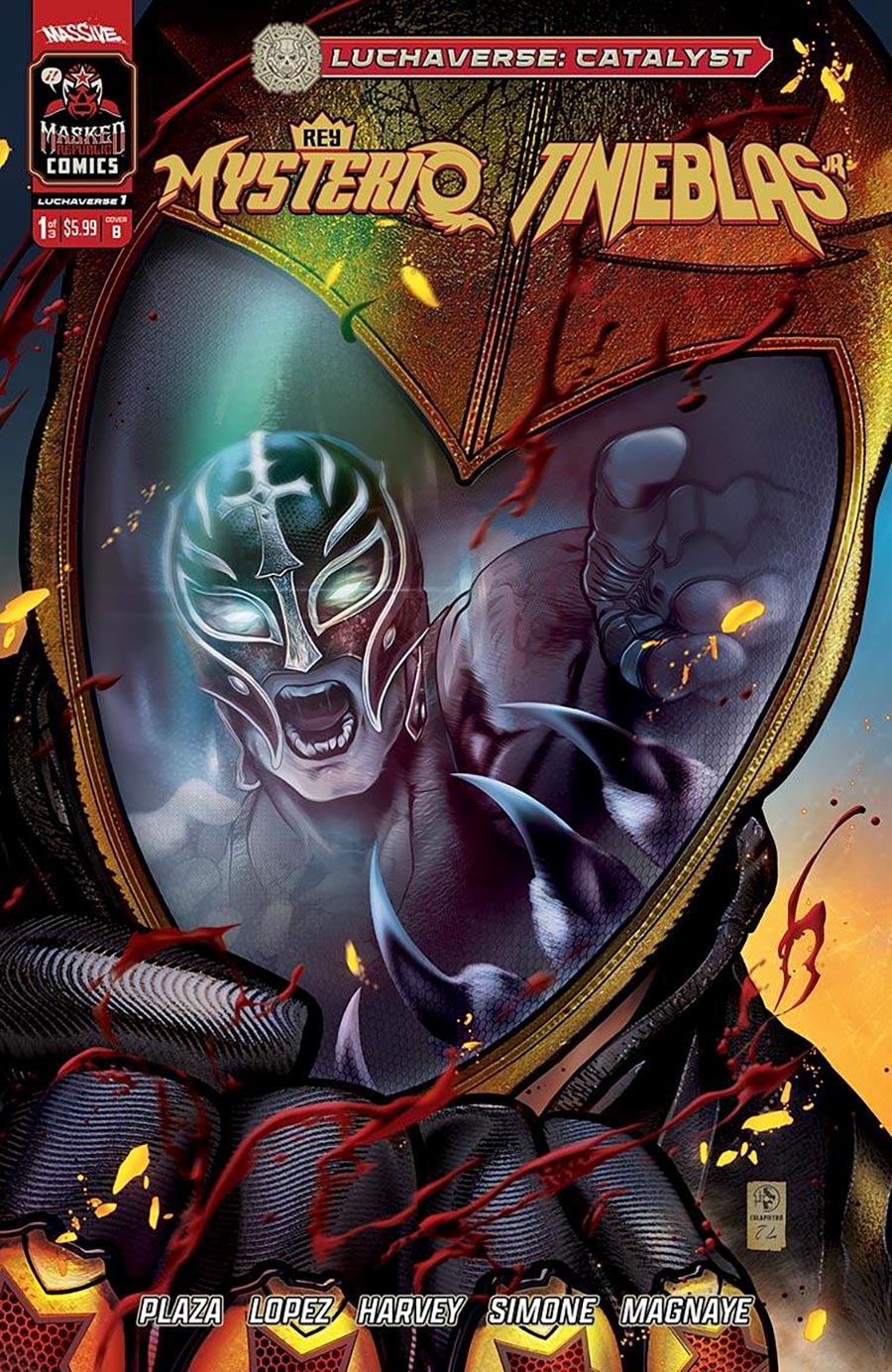 Luchaverse Catalyst #1 Rey Mysterio Tinieblas Jr Cover B Variant Leo Colapietro Connecting Cover