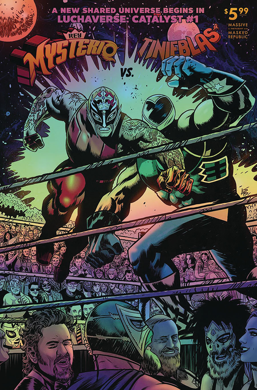 Luchaverse Catalyst #1 Rey Mysterio Tinieblas Jr Cover K Deluxe Andy Belanger Superman vs Ali Homage Foil Cover