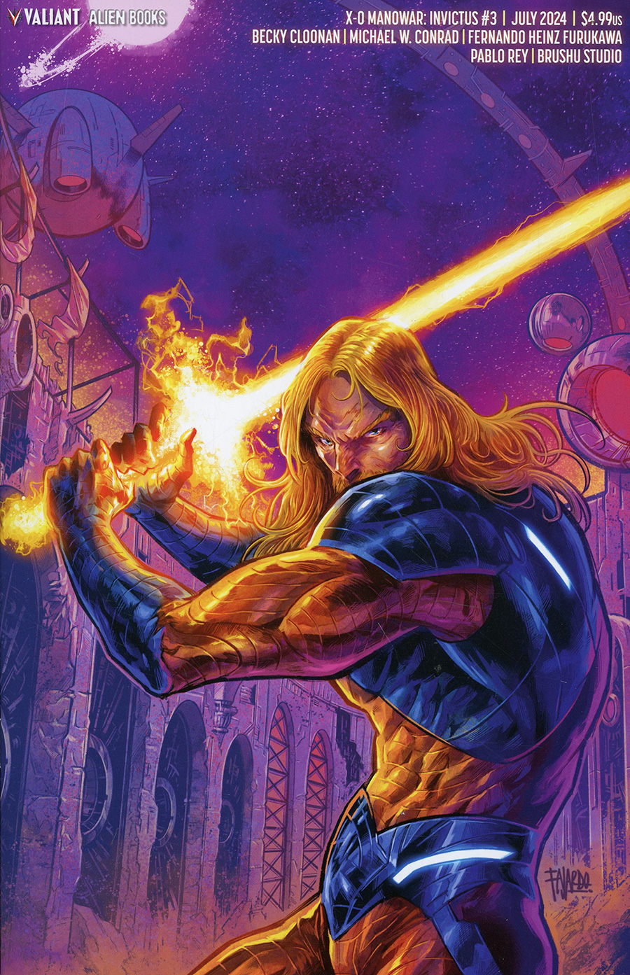 X-O Manowar Invictus #3 Cover B Variant Guillermo Fajardo Virgin Cover (Resurgence Of The Valiant Universe Prelude)